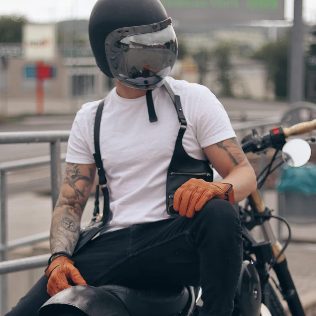 Leather Motorcycle Gloves for Men